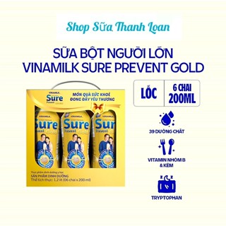 [HSD T4-2026] Lốc 6 Chai Sữa Bột Pha Sẵn Sure Prevent Gold 200ml.