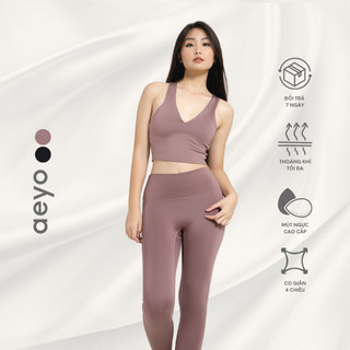 Aeyo Set đồ tập thể thao yoga gym Airy chất liệu mềm nhẹ, thiết kế nữ tính thời thượng