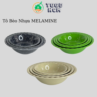 Tô nhựa melamine, tô bèo cạn, tô cạn lòng, tô bún nhựa vàng kem Melamine