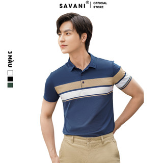 Áo Polo nam SAVANI phối màu bắt mắt, chất liệu Polyamide cao cấp, mềm mại thoáng khí,co dãn tốt, chuẩn form dáng MPS217S