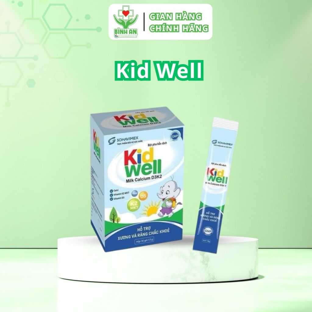 KIDWELL CALCIUM D3k2 ( Hộp 30 gói) - NT Bình An.