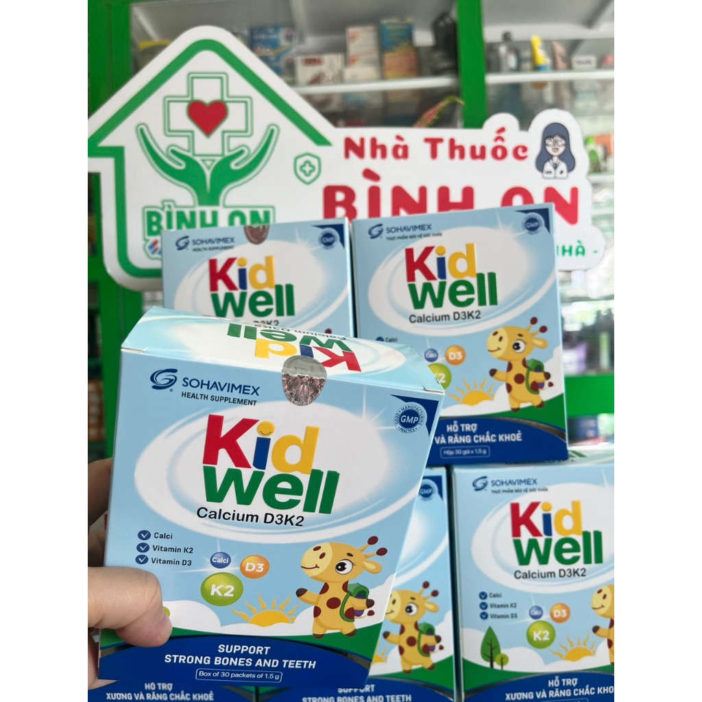 KIDWELL CALCIUM D3k2 ( Hộp 30 gói) - NT Bình An.