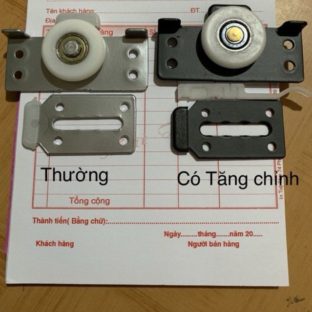 bánh xe cửa lùa, bánh xe lắp đặt tủ áo,…(thường- có tăng chỉnh)