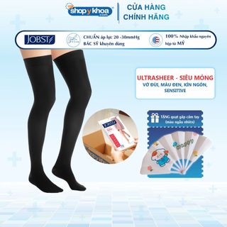 Vớ y khoa jobst ultrasheer sensitive đùi, màu đen, kín ngón , suy tĩnh mạch, áp lực 20-30.