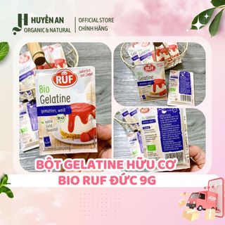 Bột Gelatine Hữu Cơ Bio Ruf Đức 9g Làm bánh pudding,kẹo chip chip,rau câu