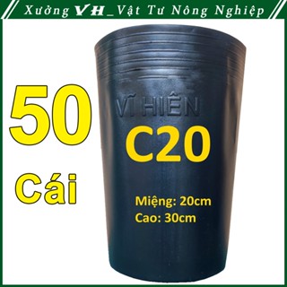 50 Chậu nhựa VĨ HIỀN C20 miệng,cao 20x30cm trồng cây giống ăn trái và hoa siêu bền--77124