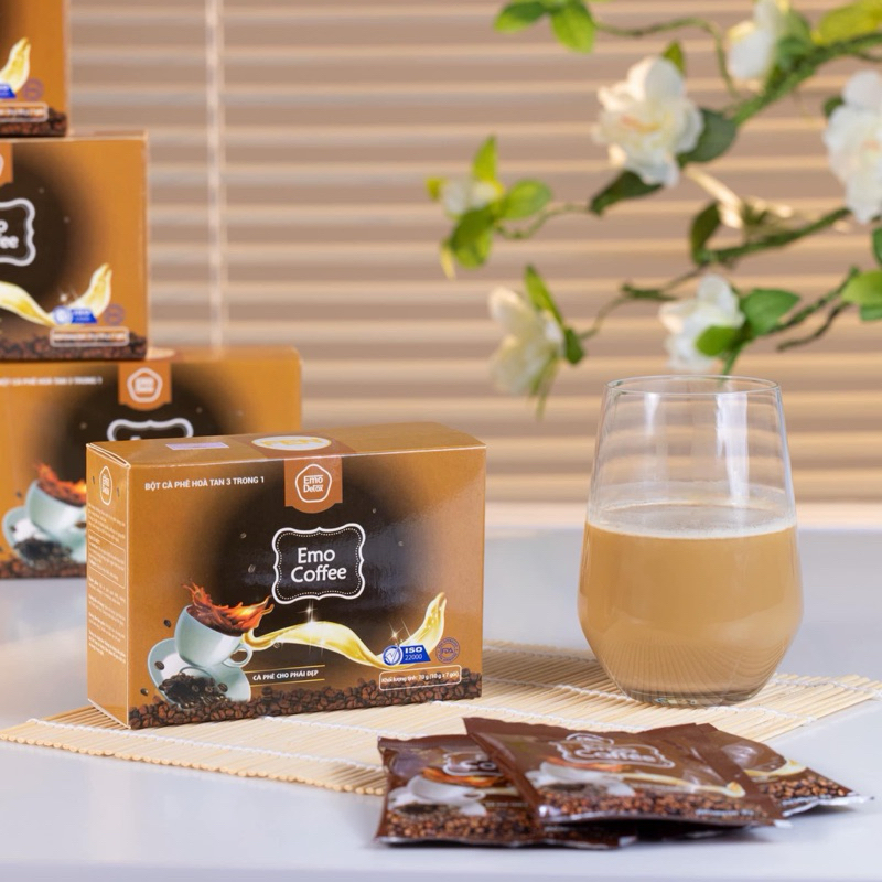 Cafe Hỗ Trợ giảm cân - Emo coffee 3 trong 1 giảm mỡ bụng EMOSLIM [Freeship+Quà] / Giảm nhanh 2-4kg