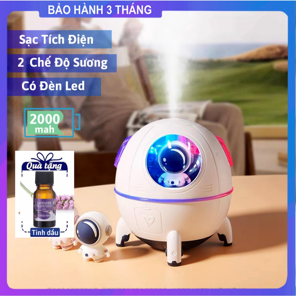Máy Phun Sương Phi Hành Gia Sạc Tích Điện Kiêm Máy Xông Tinh Dầu SPACE | Pin Sạc 1200mAh Cấp Ẩm