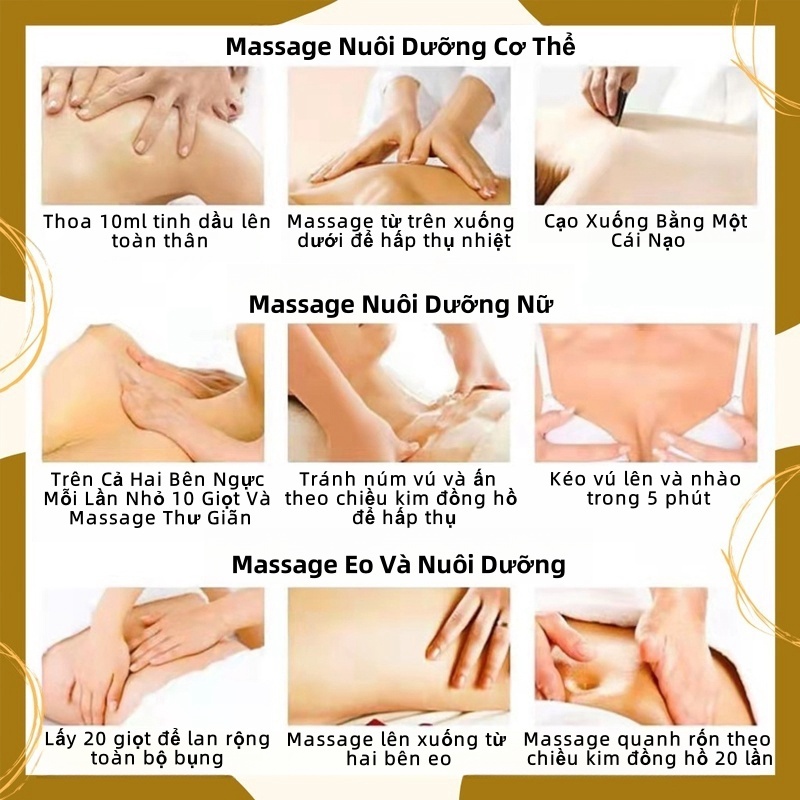 Dầu Massage Body Tinh Dầu Gừng Nóng Thiên nhiên 100% dùng cho mọi loại da，Giảm Béo Spa Dưỡng Sinh - Dung tích 100ml