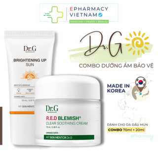  Kem Dưỡng Ẩm DR.G Clear Soothing Cream 70ml & Kem Chống Nắng Brightening Up Sun+ 20ml 