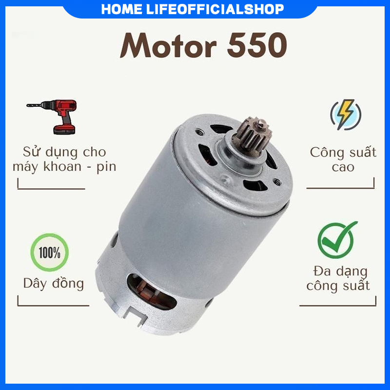 [📢Free shipping🕹️] Motor 550 RS550 12 Răng của máy khoan pin (có sẵn 12V - 21V)