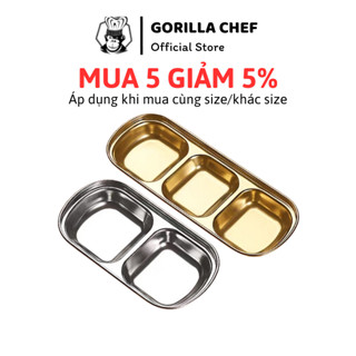 Khay đựng nước chấm inox kiểu Hàn Quốc Gorilla Chef đơn giản, sang trọng 1/2/3/4 ngăn