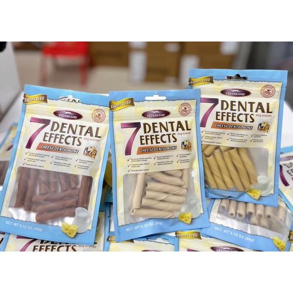 Thanh gặm, snack ăn vặt Dental Bone & 7Dental Effects cho Chó - Sạch răng-Thơm miệng- Bổ sung Canxi 