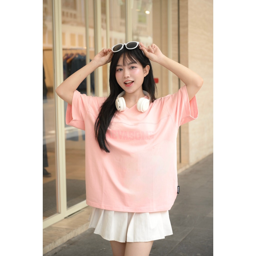 Áo Thun Boxy Local Brand NEVASOME V-Neck Basic Tee Cotton 260 gsm Tay Lỡ Form Boxy Rộng Nam Nữ Cổ V | BigBuy360 - bigbuy360.vn