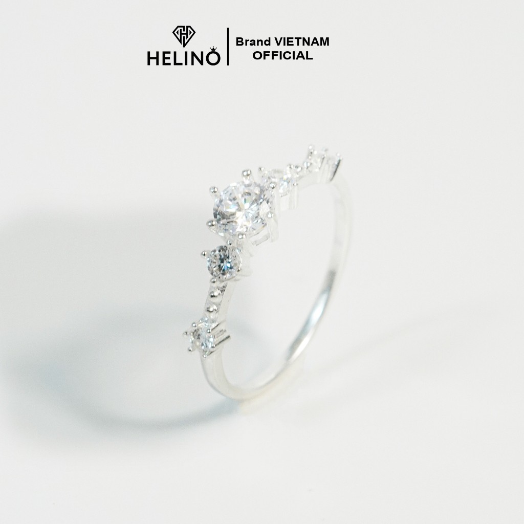 Nhẫn bạc nữ HELINO Princess đính đá lấp lánh, trang sức cao cấp N22