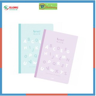Vở kẻ ngang ghim gáy Lined Klong khổ B5 80,120,200 trang 58/92 bìa Alphabet màu pastel;MS: 815,816,817