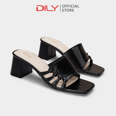 Guốc cao gót nữ DILY quai cut-out tinh tế, dép guốc gót vuông tiện lợi 5cm DL0525
