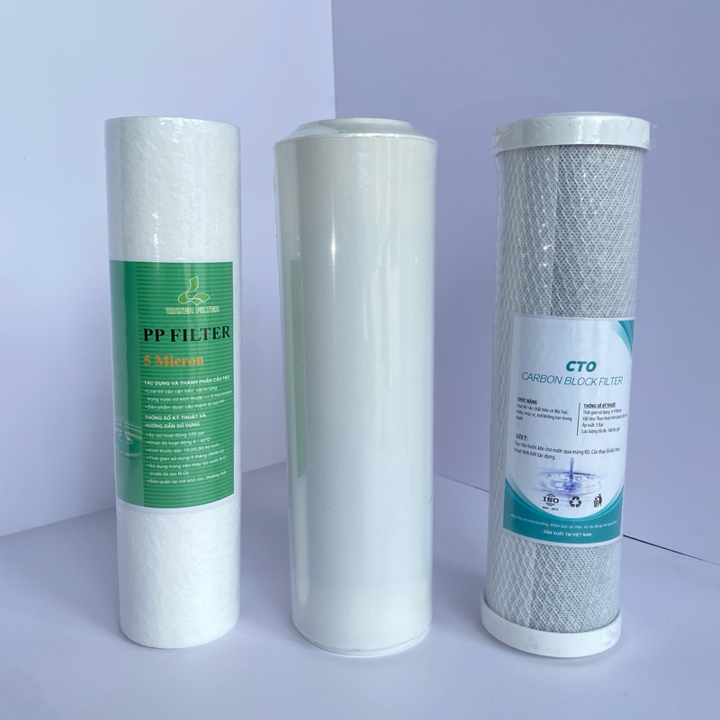 Bộ 3 lõi lọc 10 inch dùng được cho tất cả các loại máy lọc nước