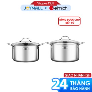 Bộ nồi inox dập nguyên khối Elmich Trimax Classic EL-2108OL 18,20cm, Hàng chính hãng, bắt từ trên mọi loại bếp - JoyMall