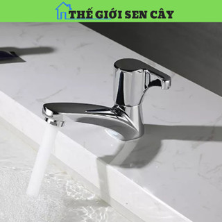  Vòi nước bồn rửa mặt Lavabo 1 đường lạnh INOX 304 tay gạt dấu hỏi thân trụ tròn cao 11cm VR062B1 