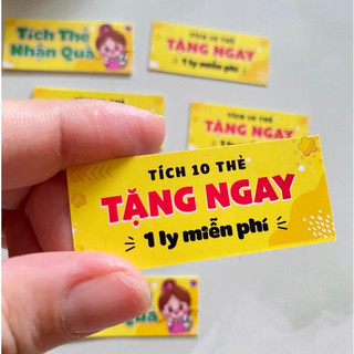 100 cái Thẻ tích điểm, Tích thẻ nhận quà, trà sữa, size 2x5.4cm