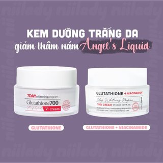 Dưỡng trắng da Angel's Liquid 7DAY WHITENING PROGRAM Glutathione 700 V-Cream V-Ampoule