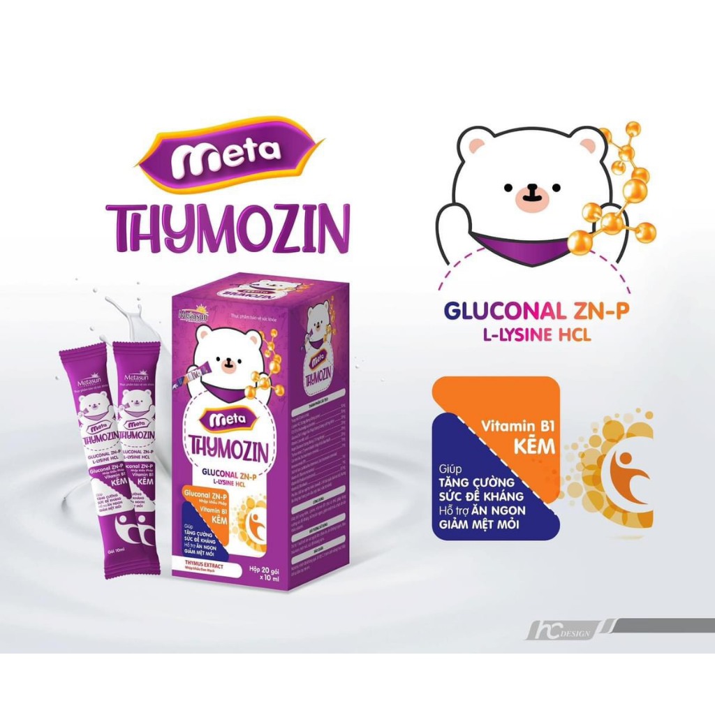 (Quà Tặng Kèm) META THYMOZIN, hỗ trợ ăn ngon, tăng đề kháng - HỘP 20 GÓI X 10ml