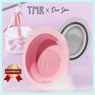 Dụng cụ vệ sinh cọ trang điểm TMR chậu silicon chuyên dụng gấp gọn tiện lợi