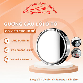 Gương cầu lồi ô tô tráng bạc xoay 360 độ xóa điểm mù