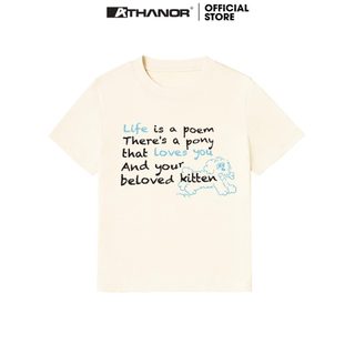 Áo Baby Tee ATHANOR Dáng Ôm Cổ Tròn Tay Ngắn 100% Cotton Premium Mẫu CÚN BÔNG