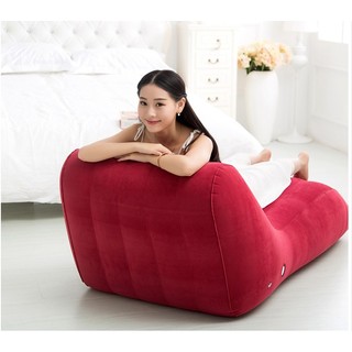 Đệm hơi thư giãn gấp gọn tằng kèm bơm điện, Ghế tình yêu bơm hơi cao cấp, Sofa tựa lưng chất liệu nhung nằm nghỉ êm ái
