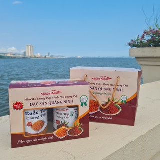 COMBO 1 mắm tép chưng thịt 450g + 1 ruốc tép chưng thịt 300g ( Kèm túi và hộp đựng làm quà tặng)