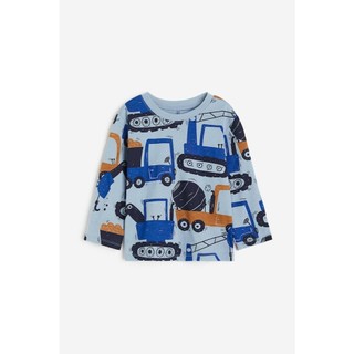 Áo phông dài tay bé trai xanh HM H&M _hàng chính hãng Anh