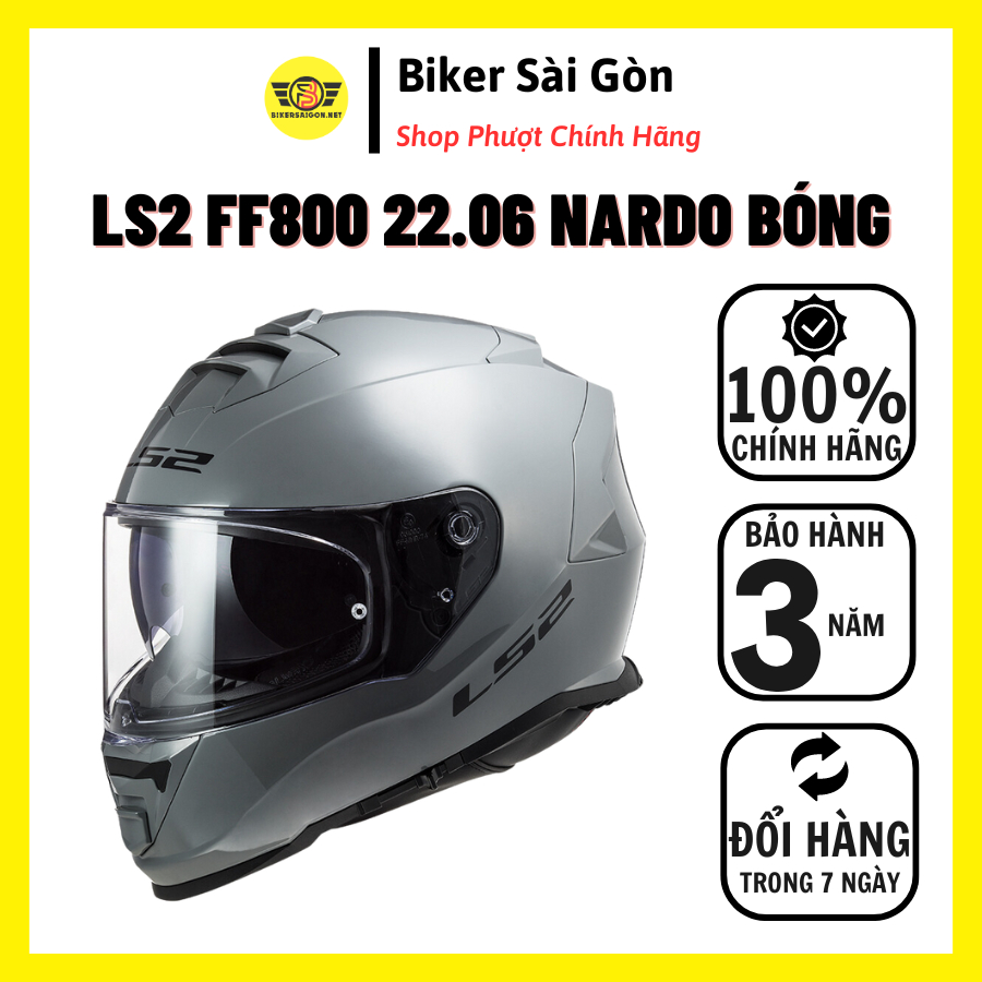 MŨ BẢO HIỂM FULLFACE LS2 FF800 STORM II ECE 22.06 Nardo Bóng Kính Trong - Biker Sài Gòn