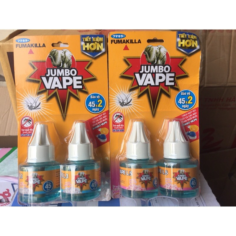 Bộ Máy Xông Đuổi Muỗi Và Chất Xông Muỗi Jumbo Vape ( Hương Hoa Lily & Hoa Anh Đào Sakura )