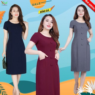 Đầm Suông Phối Nút Che Bụng Gọn Eo ThoiTrangXinh DL508