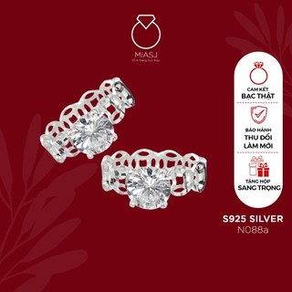 Ảnh thật Nhẫn bạc ý 925 cao cấp hột mỹ nhân tạo Mã N088 | Mi.A trang sức bạc
