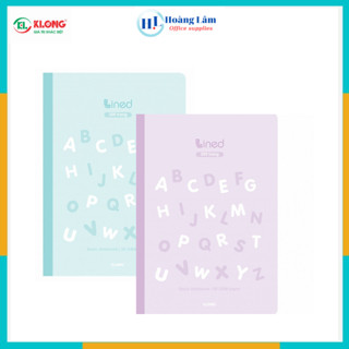 Vở kẻ ngang ghim gáy Lined Klong B5 80,120,200 trang 58/92 bìa Alphabet màu pasel;MS:815,816,817