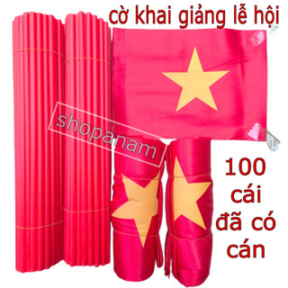 Sỉ - buôn 100 chiếc cờ vẫy , cờ tổ quốc bé , cờ cầm tay , để bàn [ đã kèm cán cờ ]