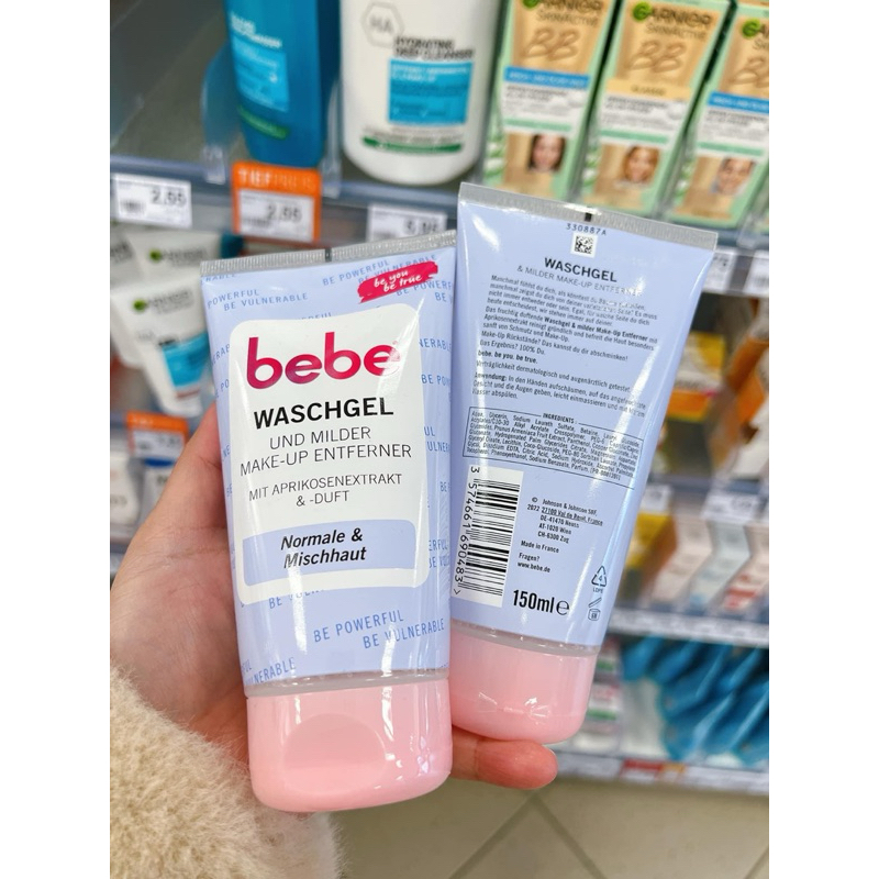 Sữa rửa mặt kiêm tẩy trang và tẩy da chết BEBE