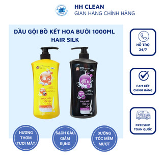 Dầu gội bồ kết hương bưởi queenfirst - hairsilk _ dầu gội đầu bồ kết phục hồi tóc hư tổn 1000ml