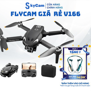 Flycam V166, Flycam Giá Rẻ, Flycam mini Camera 3 mắt sắc nét, Động Cơ Không Chổi Than, bay ổn định
