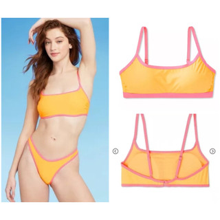 Áo bơi, áo bikini đi biển màu cam có áo bơi bigsize có sẵn đệm mút hàng VNXK của WILD FABLE