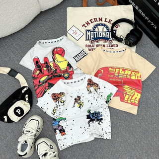  Áo thun chất cotton mềm mịn thoáng mát thấm hút mồ hôi in hình siêu nhân cực ngầu cho bé từ 8-30kg DH66