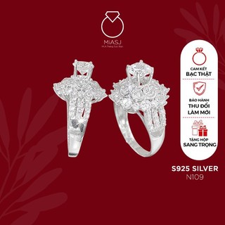 Nhẫn nữ xoàng bạc Ý S925 miễn phí xi Bạch Kim cao cấp N109 | Mi.A Trang sức bạc