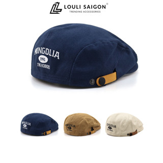 Mũ beret nam nữ Mongolia LOULI SAIGON, mũ nồi đa năng vải canvas thời trang Hàn Quốc BR02