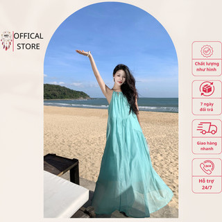 Váy yếm suông xanh mint Mót boho mã 15185