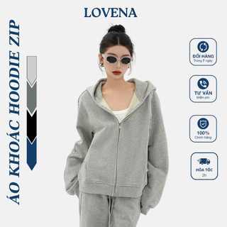 Áo khoác nỉ hoodie zip trơn, áo khoác nỉ form rộng nam nữ Ulzzang Unisex - LOVENA