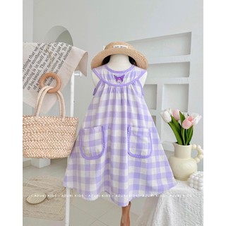 Váy bé gái cổ yếm kuromi hot hit, đầm cho bé gái sz 10-30kg, váy cho bé gái mùa hè