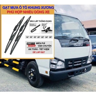 Chổi gạt mưa xe tải Isuzu QKR 230, Qkr 270 khung xương sắt, lưỡi gạt silicon hàng tốt